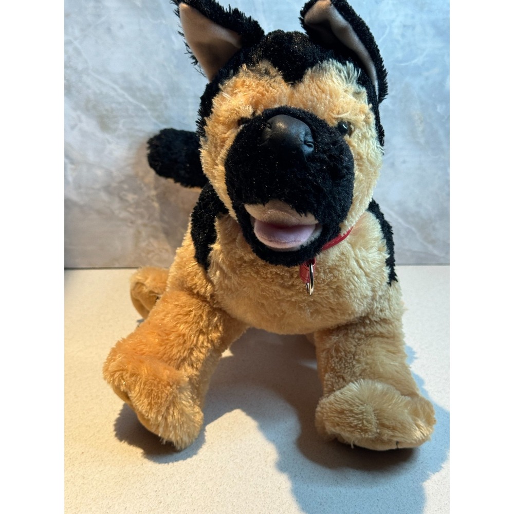 Build-A-Bear German Shepherd Dog Plush 17" Tan Black With Collar